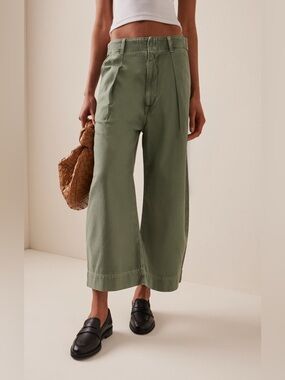 Citizens of Humanity Payton High Waist Crop Wide Leg Utility Trousers Size 25